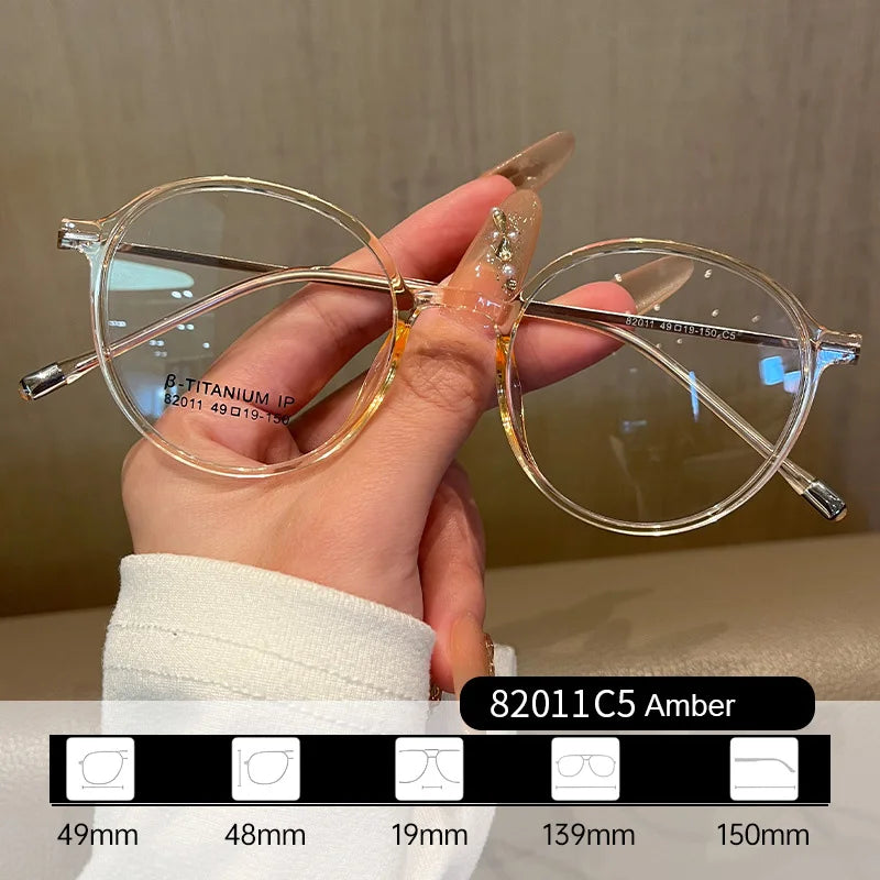 Gmei Women's Full Rim Oval Round Tr 90 Titanium Eyeglasses 82011