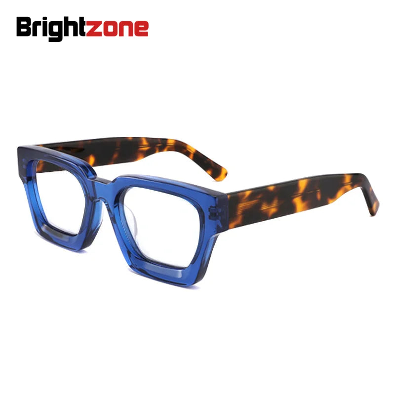 Brightzone Unisex Full Rim Square Thick Acetate Eyeglasses 5437 Full Rim Brightzone   