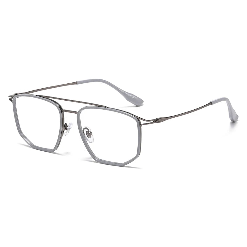 Momoja Unisex Full Rim Square Double Bridge Tr 90 Alloy Eyeglasses 41039