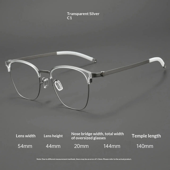 Aror Full Rim Polygon Square S12280 Titanium Geometric Unisex Frames FuzWeb