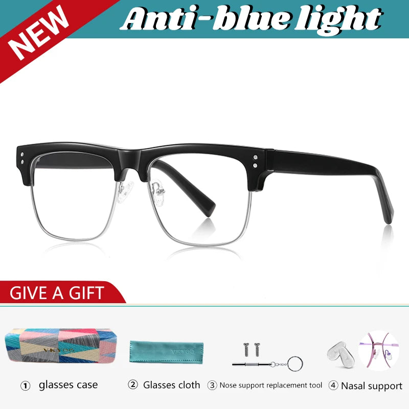 Vicky Men's Full Rim Square Tr 90 Titanium Reading Glasses 82203