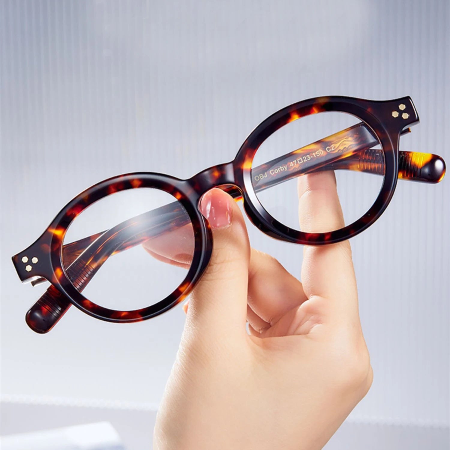 Black Mask Unisex Full Rim Round Thick Acetate Eyeglasses 94148 Full Rim Black Mask