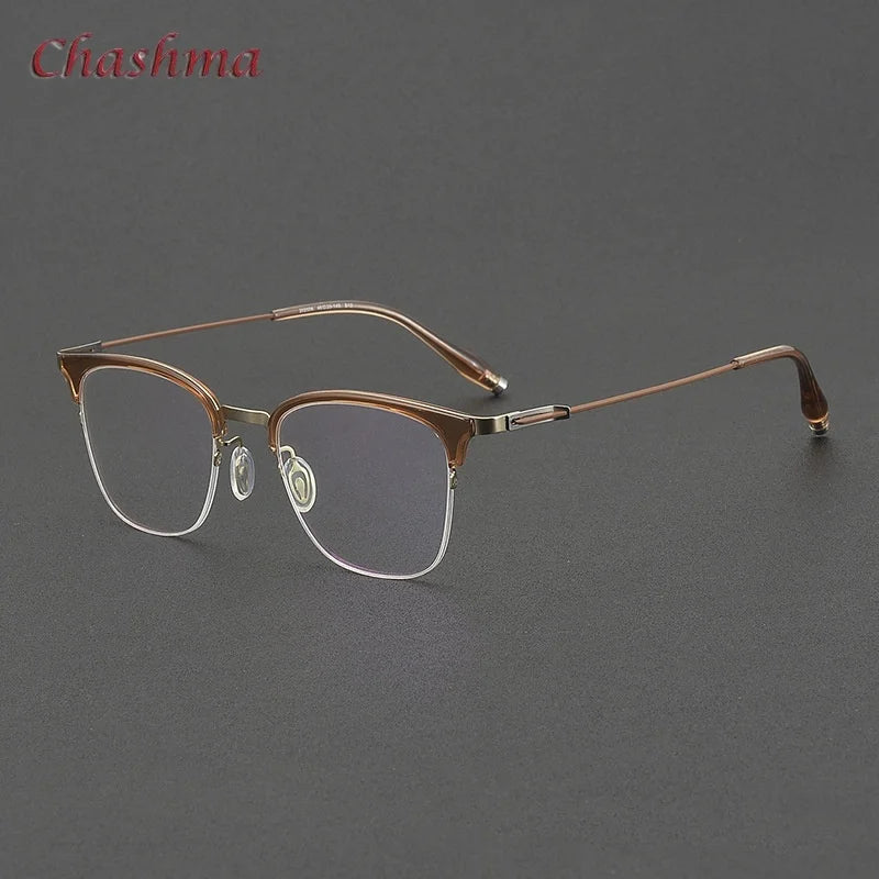 Chashma Ochki Women's Full Rim Square Acetate Titanium Eyeglasses 802506