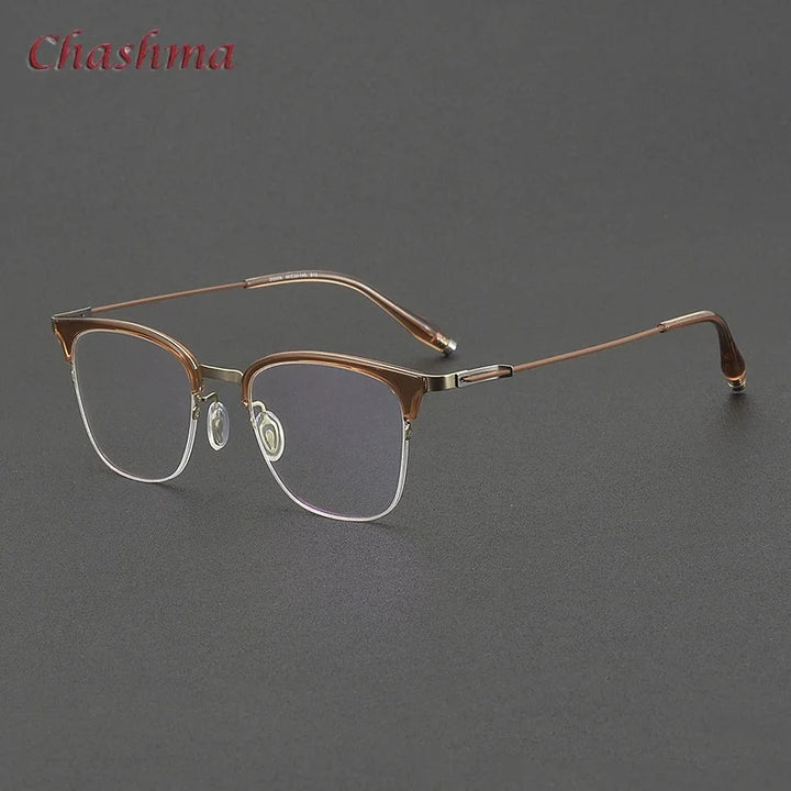 Chashma Ochki Women's Full Rim Square Acetate Titanium Eyeglasses 802506