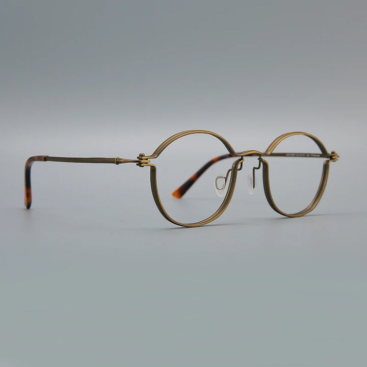 Black Mask Unisex Full Rim Oval Round Titanium Eyeglasses 395897