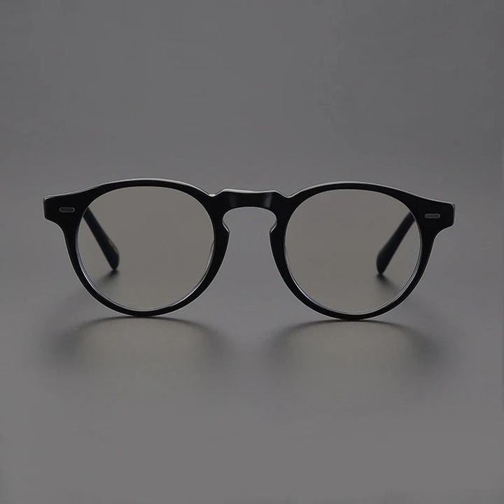 Black Mask Unisex Full Rim Round Acetate Eyeglasses 51860 Full Rim Black Mask   