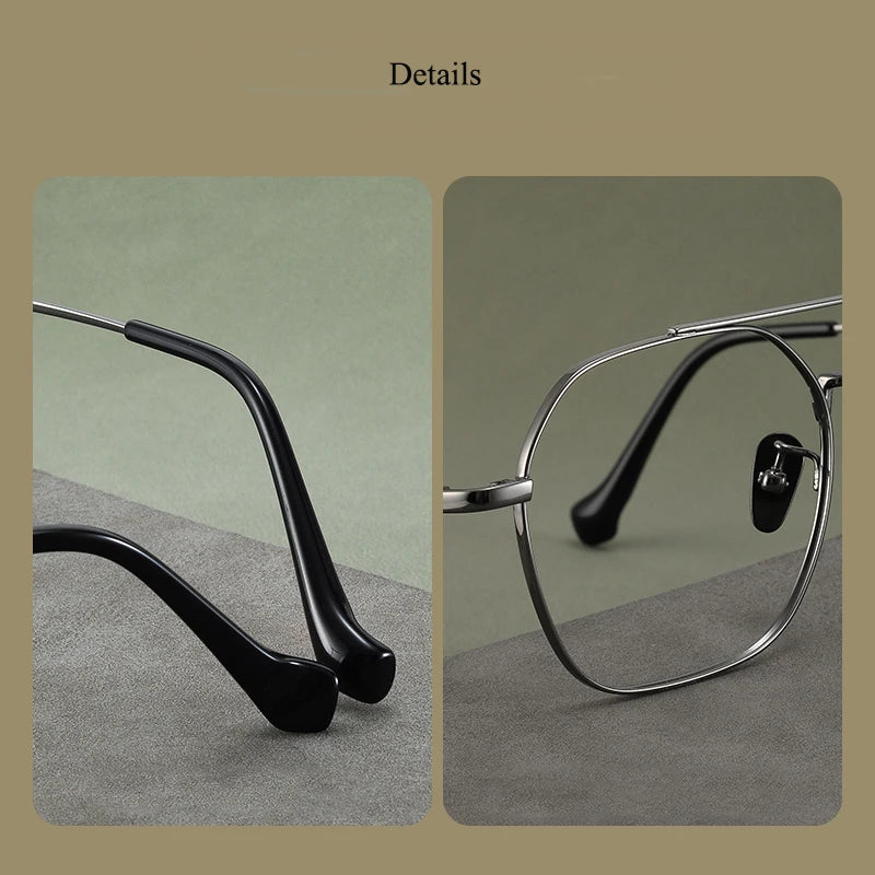 Bclear Unisex Full Rim Oval Titanium Double Bridge Eyeglasses 86677 Full Rim Bclear   