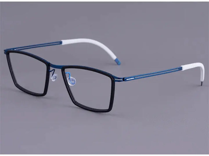 Bobbie 460652 Unisex Screwless Acetate Full Rim Square Titanium Frames — view 1 | Bobbie at FuzWeb