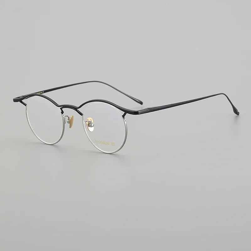 Aror Unisex Full Rim Round Titanium Eyeglasses 44901 Full Rim Aror C3