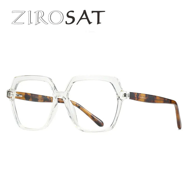 Zirosat Women's Full Rim Polygon Tr 90 Titanium Eyeglasses 942018 Full Rim Zirosat