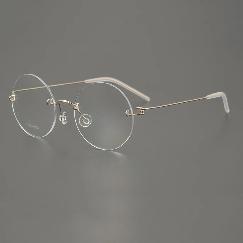 Bobbie Women's Rimless Round Screwless Titanium Eyeglasses 963356