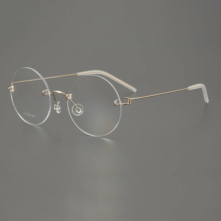 Bobbie Women's Rimless Round Screwless Titanium Eyeglasses 963356