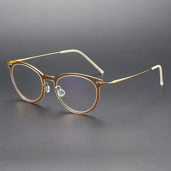 Bobbie Unisex Full Rim Round Titanium Eyeglasses 6517