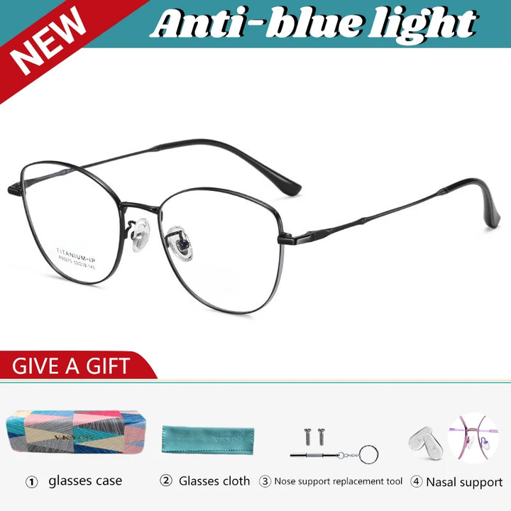Vicky Women's Full Rim Oval Cat Eye Titanium Reading Glasses 690275