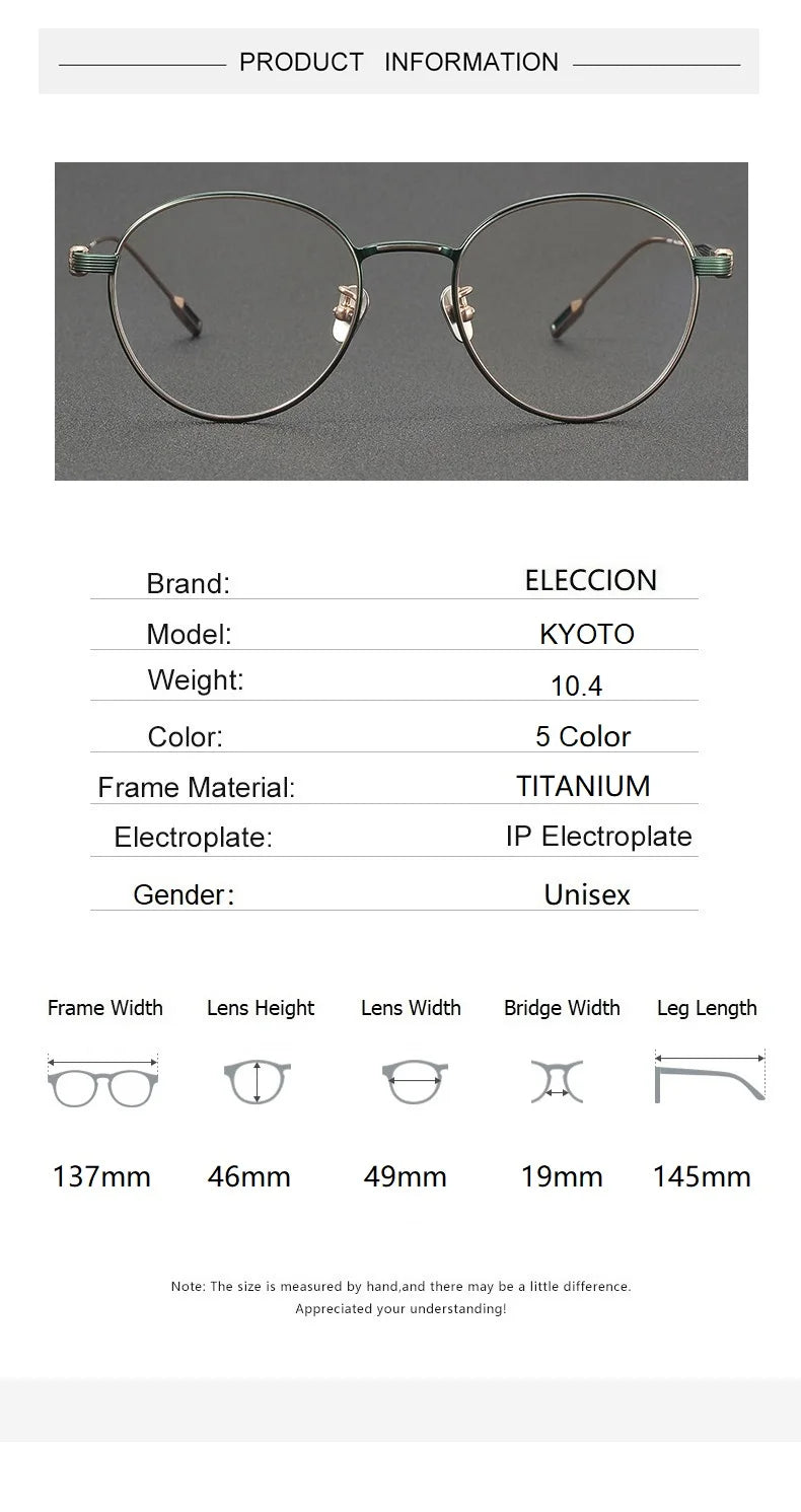 Eleccion Women's Full Rim Round Titanium Eyeglasses 13719