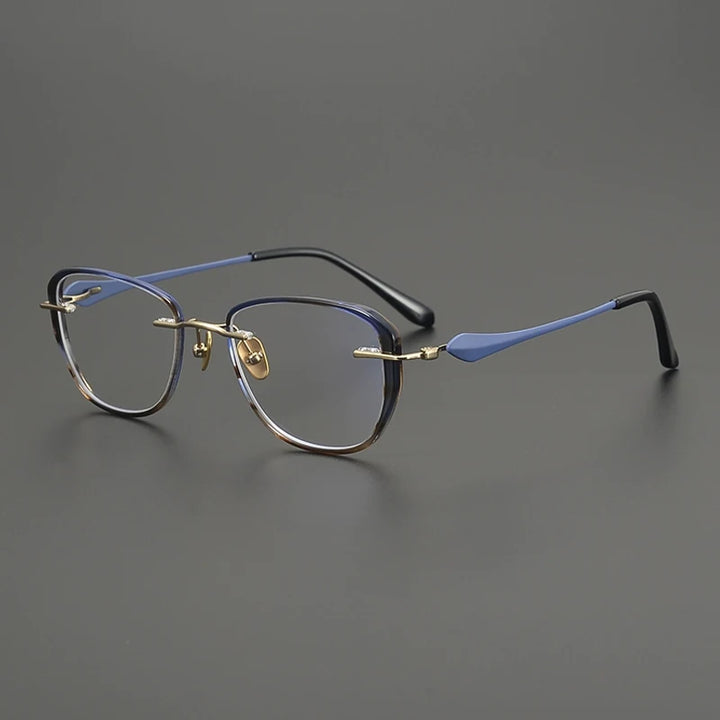 Gatenac Unisex Full Rim Square Acetate Titanium Eyeglasses Gxyj2020