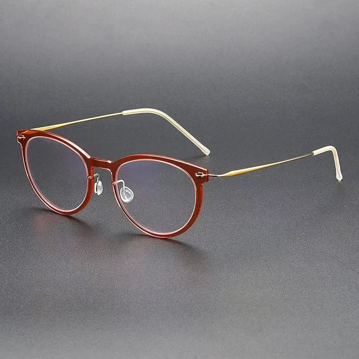 Bobbie Unisex Full Rim Round Titanium Eyeglasses 6517