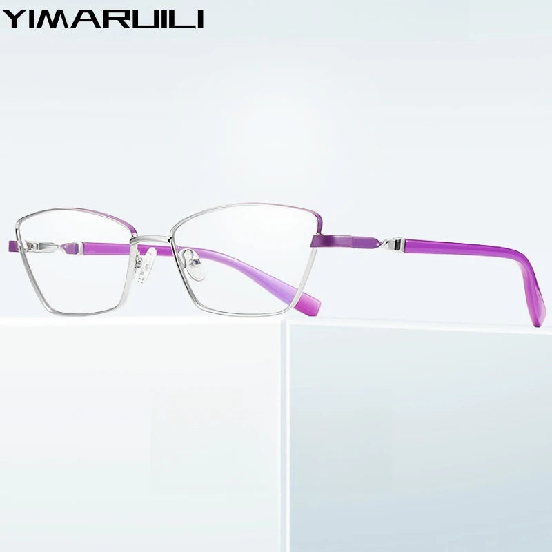 Yimaruili Women's Full Rim Square Cat Eye Alloy Eyeglasses  Y3012 Full Rim Yimaruili Eyeglasses   