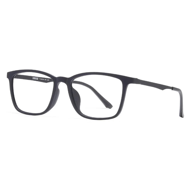 Brightzone Unisex Full Rim Square Ultem Titanium Eyeglasses 914418 Full Rim Brightzone Black