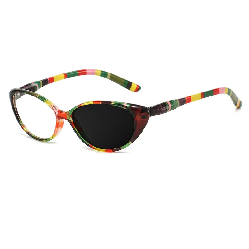 Kocolior Women's Full Rim Cat Eye Pc Alloy Photochromic Reading Glasses 725001