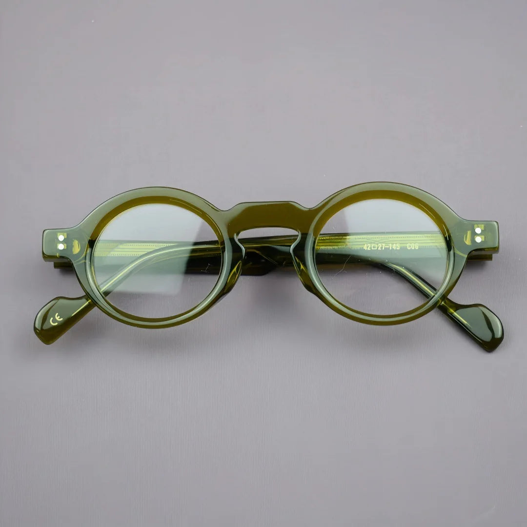 Hewei Women's Full Rim Round Thick Acetate Temple Eyeglasses 23118