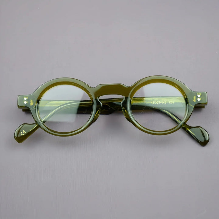 Hewei Women's Full Rim Round Thick Acetate Temple Eyeglasses 23118