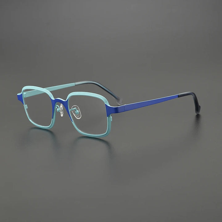 Gatenac Unisex Full Rim Square Titanium Eyeglasses Gxyj1504 Full Rim Gatenac Blue  