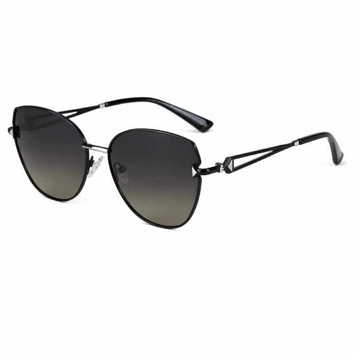Momoja Women's Full Rim Oval Cat Eye Alloy UV400 Sunglasses 33123