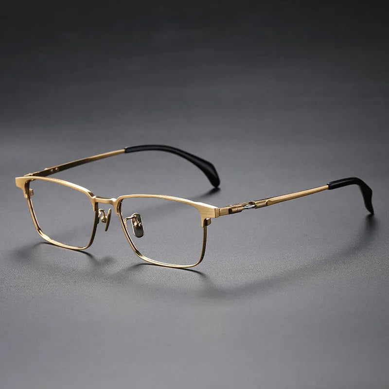 Aimee Unisex Full Rim Square Titanium Acetate Eyeglasses 70713 Full Rim Aimee Golden  