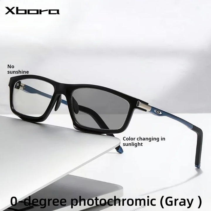 Xbora Unisex Full Rim Square Tr 90 Alloy Photochromic Eyeglasses 813041