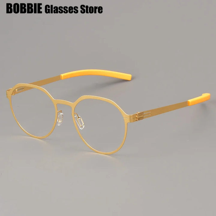 Bobbie Women's Full Rim Polygon Oval Steel Screwless Eyeglasses 524520