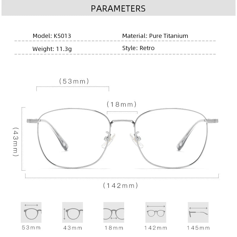 Gmei Women's Full Rim Square Titanium Eyeglasses 5013 Full Rim Gmei Optical   