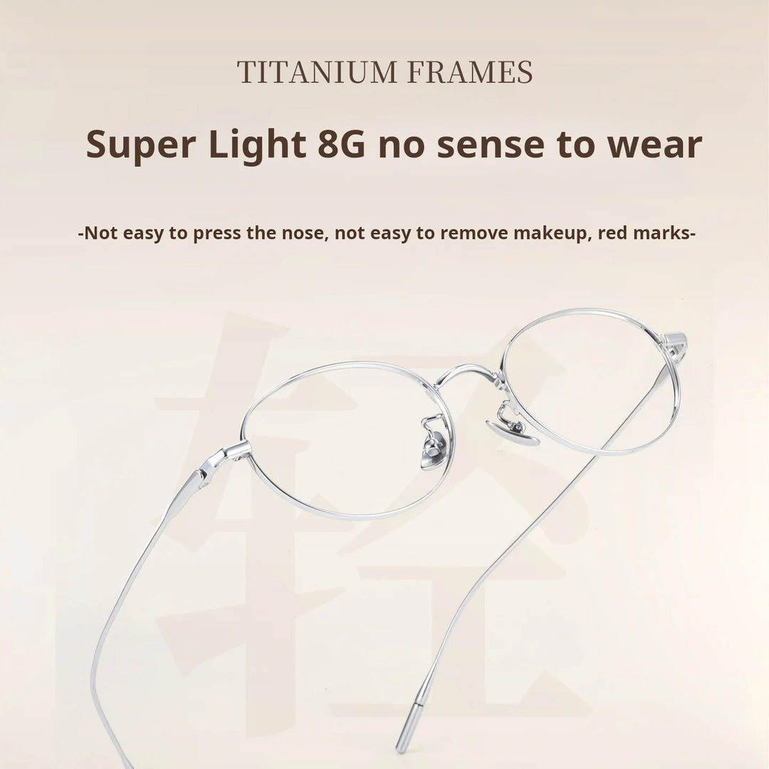 Xbora Unisex Full Rim Oval Pure Titanium Eyeglasses TI0201 — view 3 | Xbora at FuzWeb
