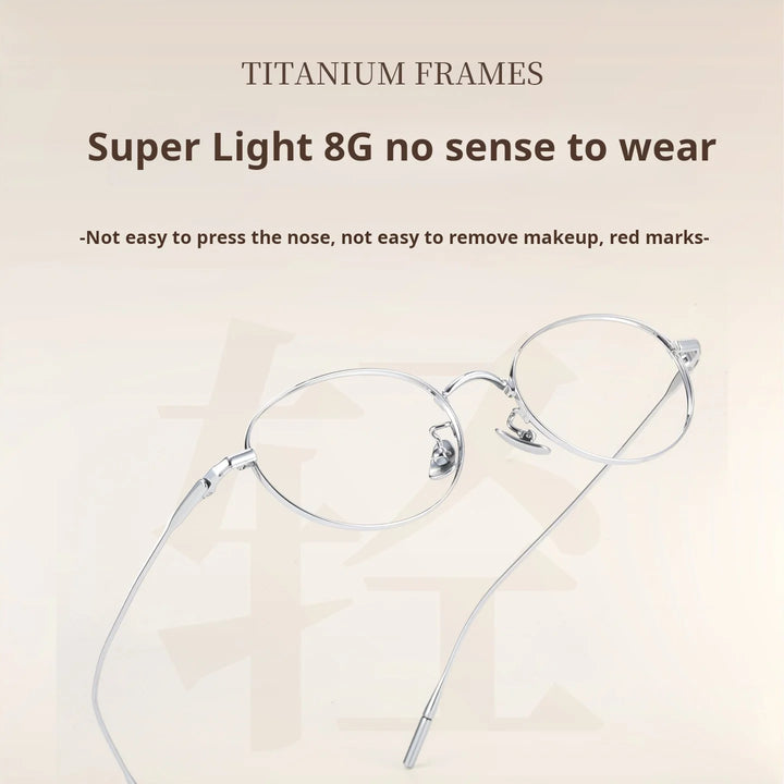 Xbora Unisex Full Rim Oval Pure Titanium Eyeglasses TI0201 — view 3 | Xbora at FuzWeb