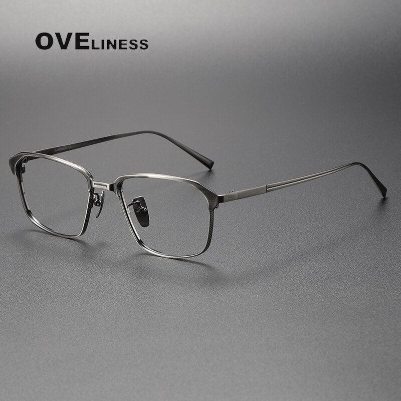 Oveliness Unisex Full Rim Square Titanium Eyeglasses Drx20-24 Full Rim Oveliness gun  