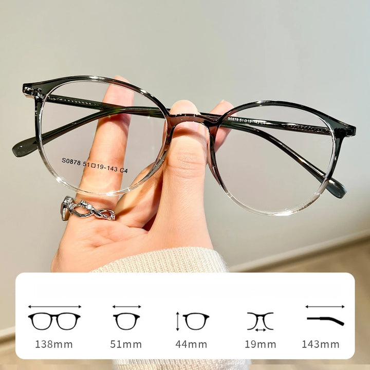 Yimaruili Women's Full Rim Oval Round Acetate Eyeglasses 660878