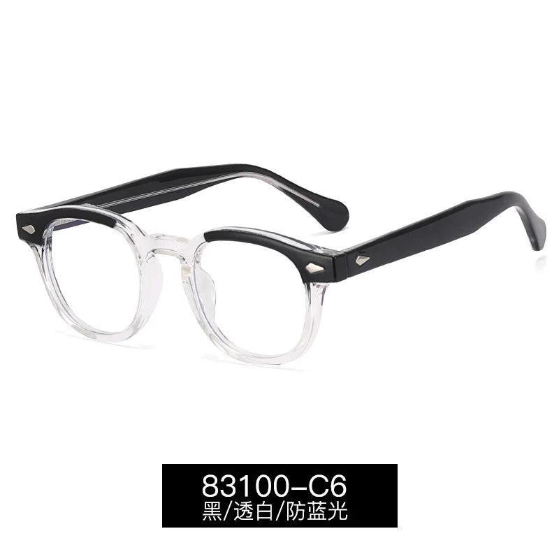 Reven Jate Unisex Full Rim Square Round Tr 90 Alloy Eyeglasses 83100