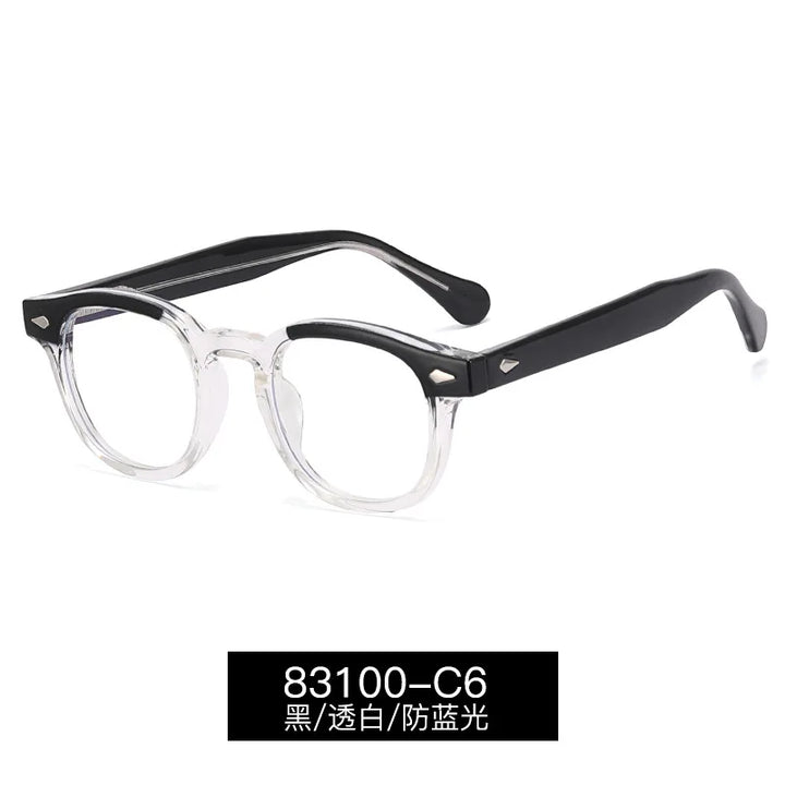 Reven Jate Unisex Full Rim Square Round Tr 90 Alloy Eyeglasses 83100