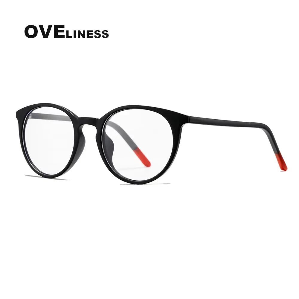 Oveliness Women's Full Rim Round Tr 90 Titanium Eyeglasses 927251