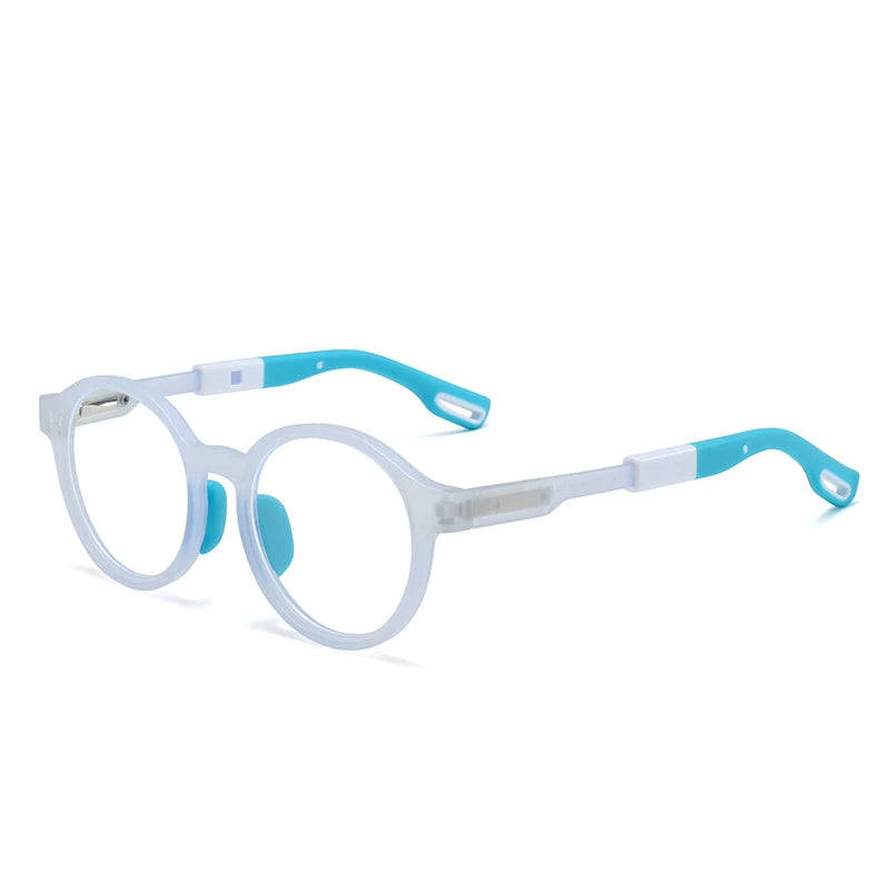 KatKani Unisex Children's Full Rim Round Tr 90 Eyeglasses J201 Full Rim KatKani Eyeglasses Gray cyan  