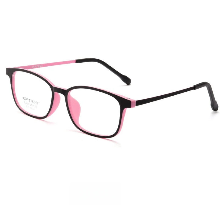 Yimaruili Unisex Full Rim Square Tr 90 Titanium Eyeglasses Y9831 Full Rim Yimaruili Eyeglasses Black Pink  