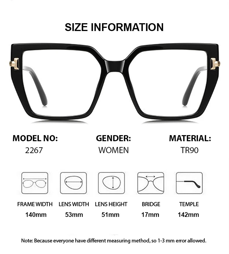 Chashma Ochki Women's Full Rim Square Tr 90 Alloy Eyeglasses 882267