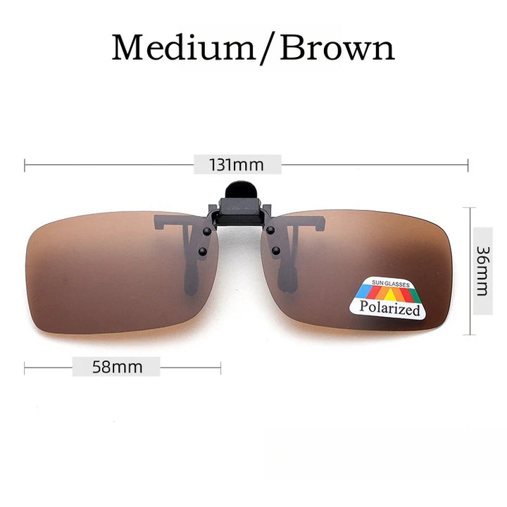 Yimaruili Unisex Square Polarized Alloy Plastic Clip On Sunglasses  FuzWeb  Small Brown  
