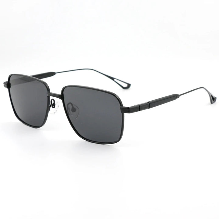 Black Mask Men Full Rim Square Titanium Polarized Sunglasses BM-1105S