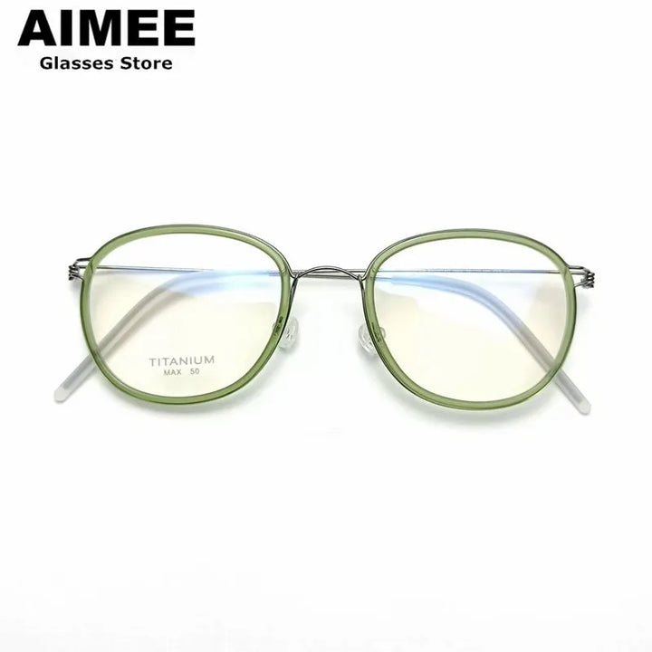 Aimee Unisex Full Rim Square Polygon Square Titanium Eyeglasses 369124