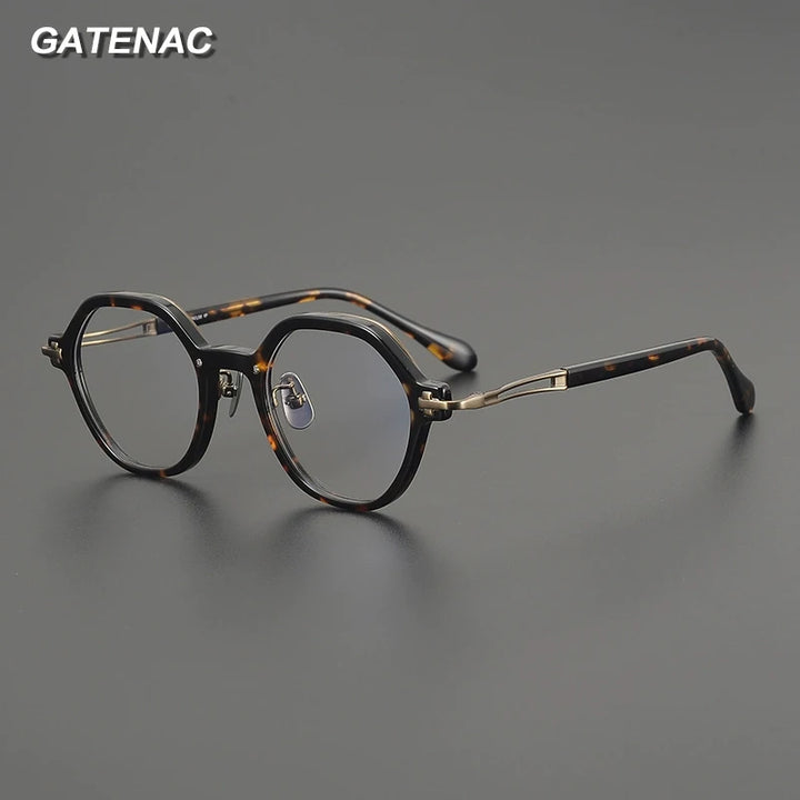 Gatenac Unisex Full Rim Flat Top Oval Acetate Eyeglasses  G84721
