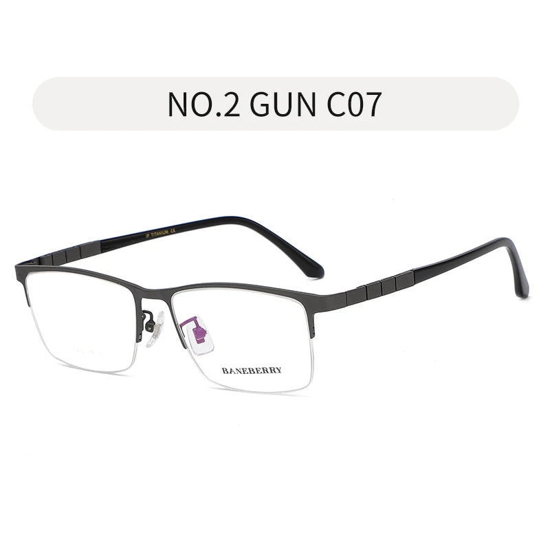 Reven Jate Unisex Semi Rim Square Titanium Eyeglasses 71075