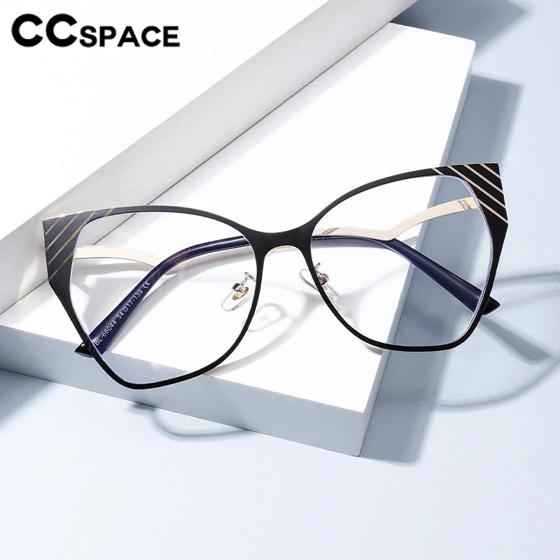 CCspace Women's Full Rim Square Butterfly Alloy Eyeglasses 300843 Full Rim CCSpace   