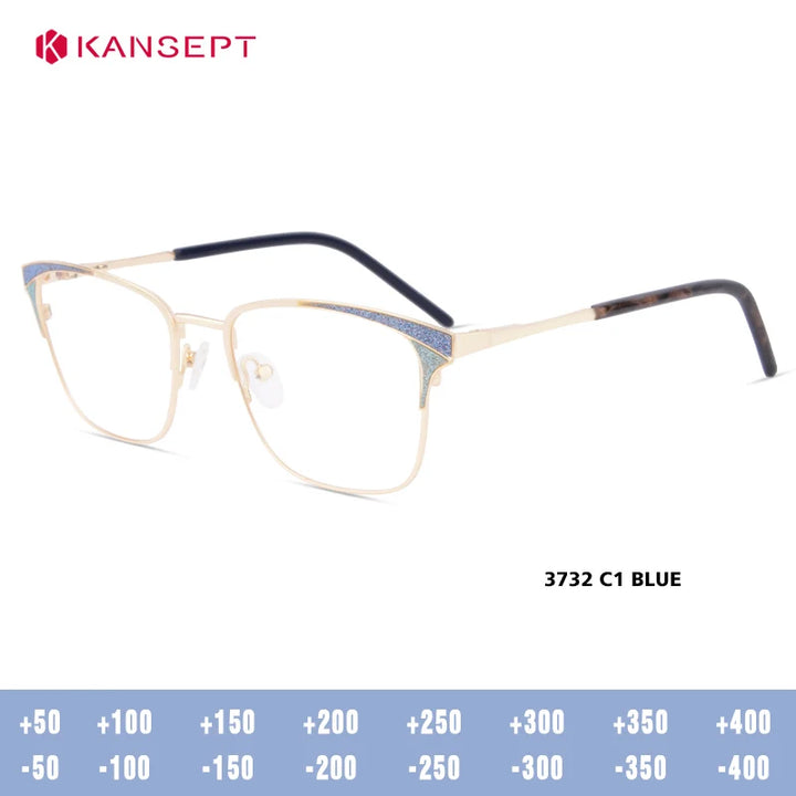 Kansept Women's Full Rim Cat Eye Acetate Steel Reading Glasses 513743