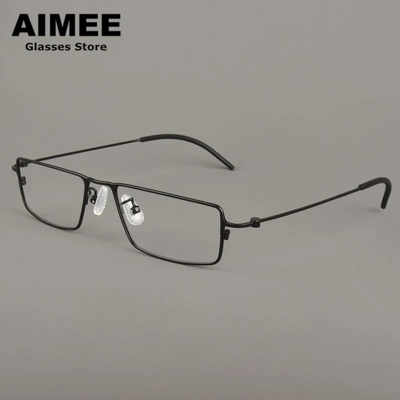 Aimee Unisex Full Rim Rectangle Screwless Titanium Eyeglasses 14555 Full Rim Aimee   